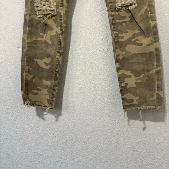 American Eagle Women Army Super Stretch X Mid Rise Distressed Denim Jegging Sz 6 - Picture 6 of 15